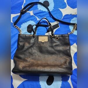 *** SOLD ***Michael Kors CHANNING MEDIUM SHOULDER TOTE LEATHER BAG BLACK